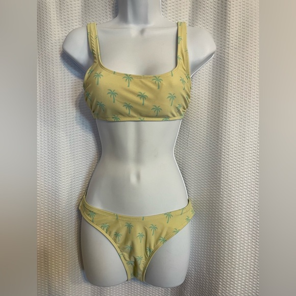 Stoney Clover Palm Tree Print Bikini Size Small - Picture 1 of 8